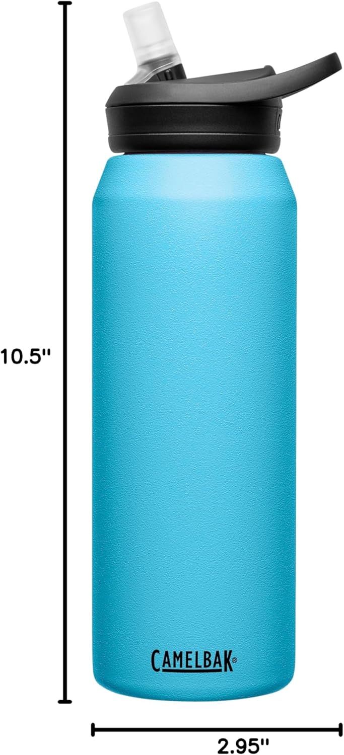 CamelBak Eddy+ Insulated Stainless Steel Bite Valve Straw Water Bottle Nordic Blue, 32oz