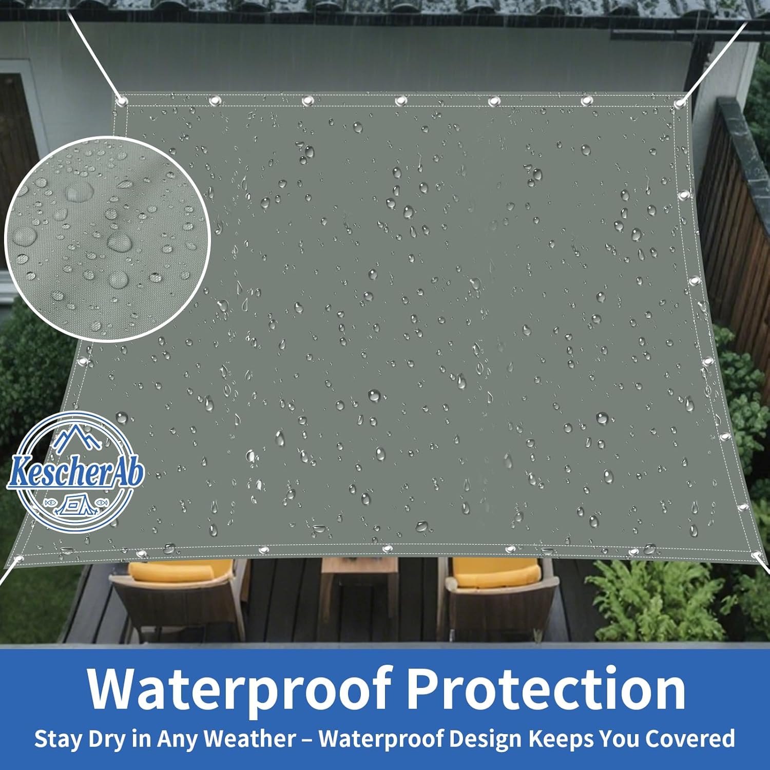 Waterproof Sun Shade Sail 10' x 13' Rectangle UV Block Shade Fabric Sun Shade Cloth Privacy Screen with Grommets for Backyard Yard Deck Patio Garden Outdoor Activities, Dark Grey