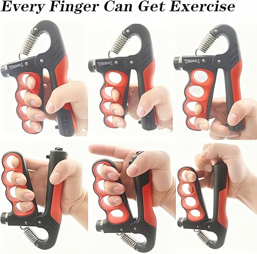 Miniatura 5 de 2 unidades de entrenamiento de fuerza de agarre de mano, 11-220 libras, agarre de mano ajustable, fortalecedor de antebrazo con contador