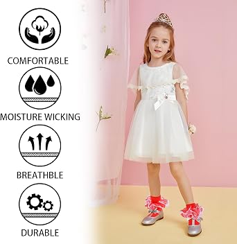 Toddler Girl Ruffle Socks with Big Four-Layer Fluffy Lace Frilly Turn Cuff Dress Baby Girls fancy Pageant