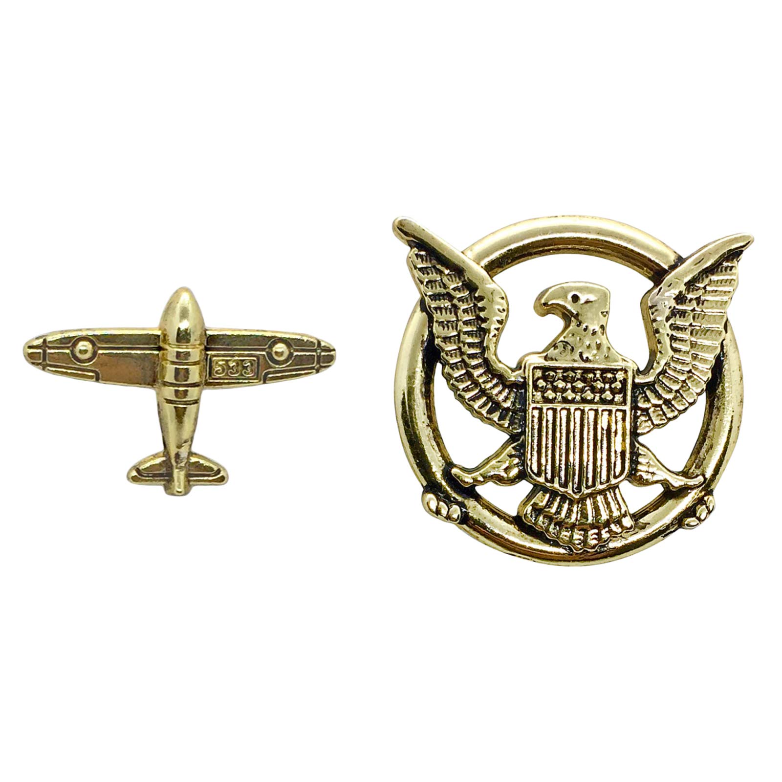 FURE Combo of Glider & Eagle Button Metal Lapel Pin Brooch (Antique Golden) for Men & Women (B08JLRPLSB) Amazon Price History, Amazon Price Tracker