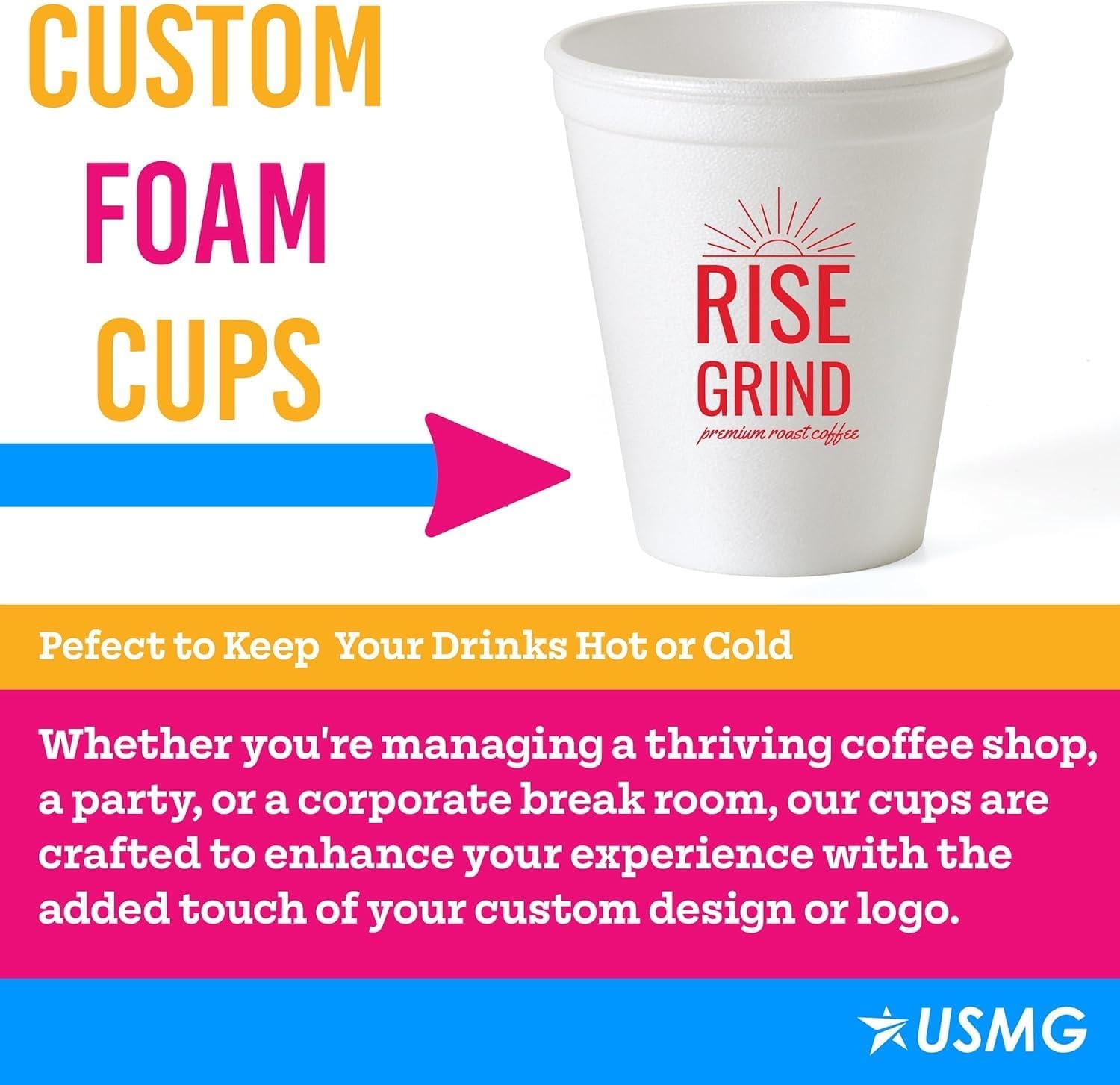 Display Your Brand in Style with Custom One Color Imprint 6 Oz. Foam Cups (QTY 200)