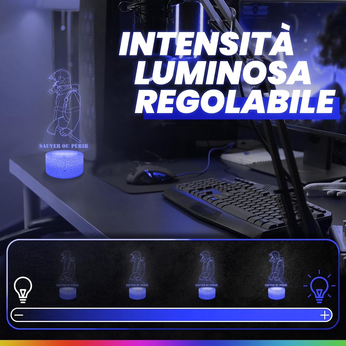 Lampephoto.fr - Lampada 3D Vigile Del Fuoco, Luce Notturna Tattile Vigile Del Fuoco, Illusione 3D Led, Idea Regalo di Natale per Ragazzi e Ragazze Lampada da Notte per Bambini o Adulti TOP