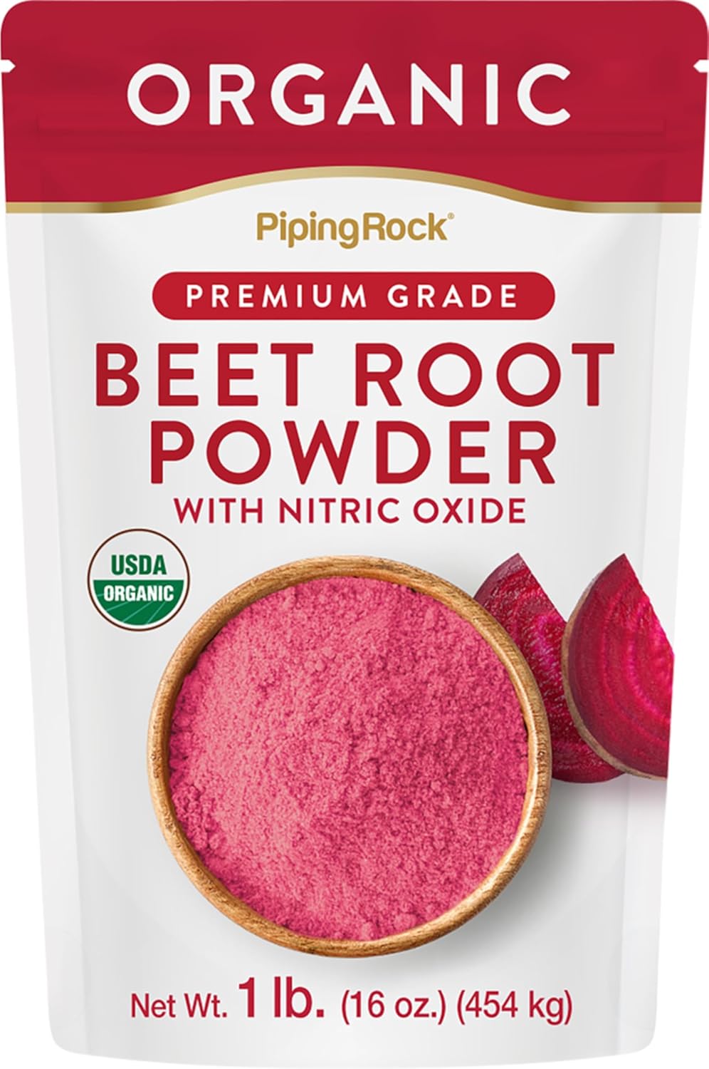 Piping Rock Organic Beet Root Powder | 1 lb | Herbal Supplement | Vegetarian, Non-GMO, Gluten Free