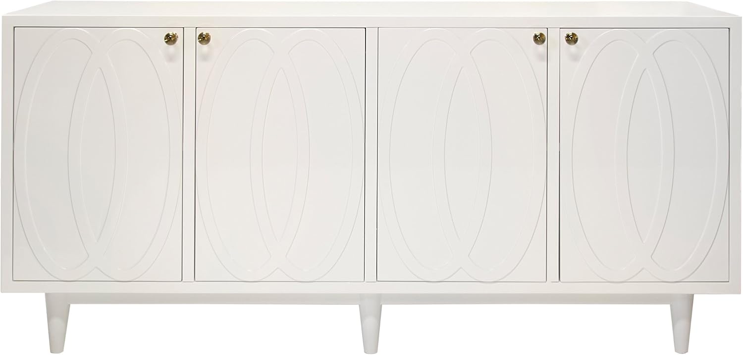 Kathy Kuo Home Priscilla Hollywood Regency White Lacquer