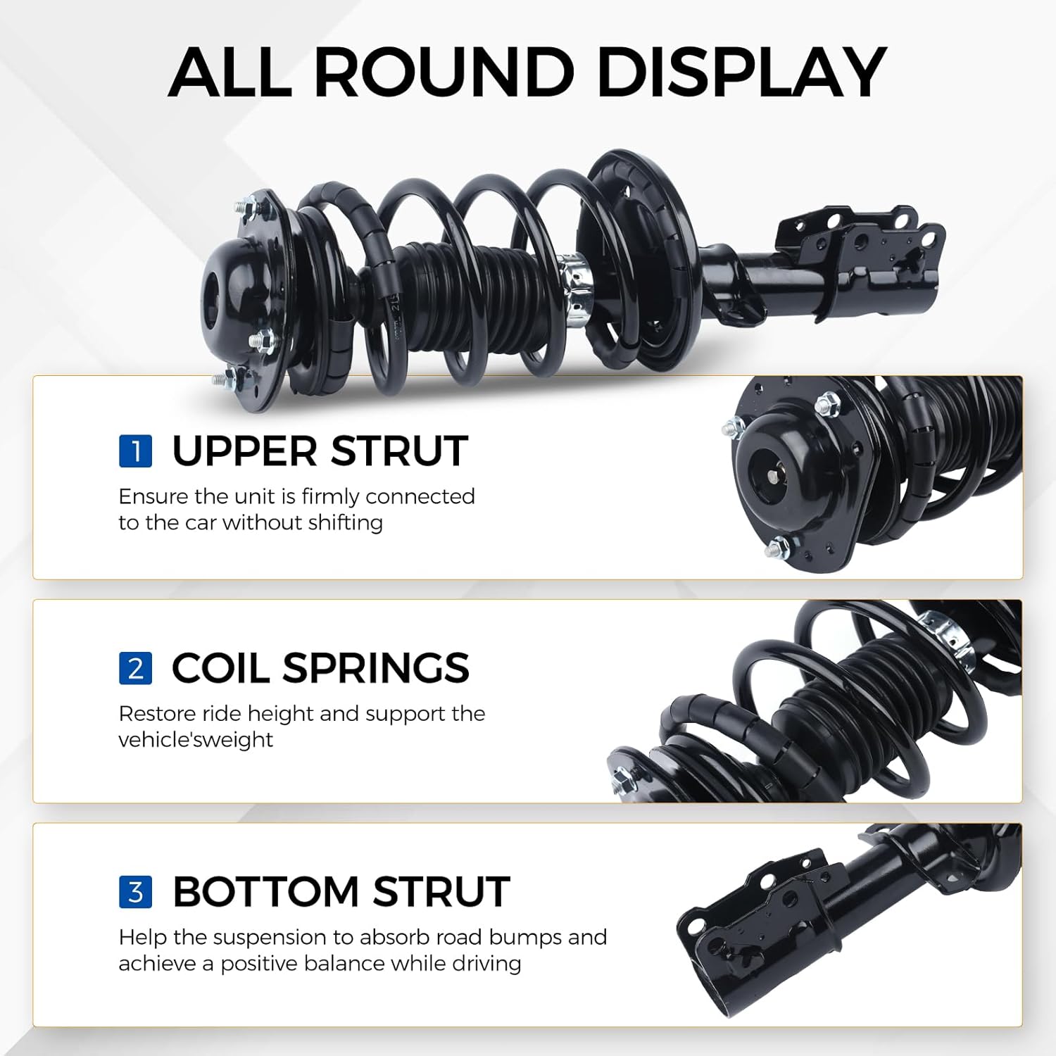 PAROD Shock Absorber Strut Fit for 2005-2010 Chevy Cobalt,2006-2011 HHR,2007-2009 Pontiac G5, 2005-2006 Pursuit Front w/Coil Spring Assembly #172179L 172179R Passenger & Drive Side