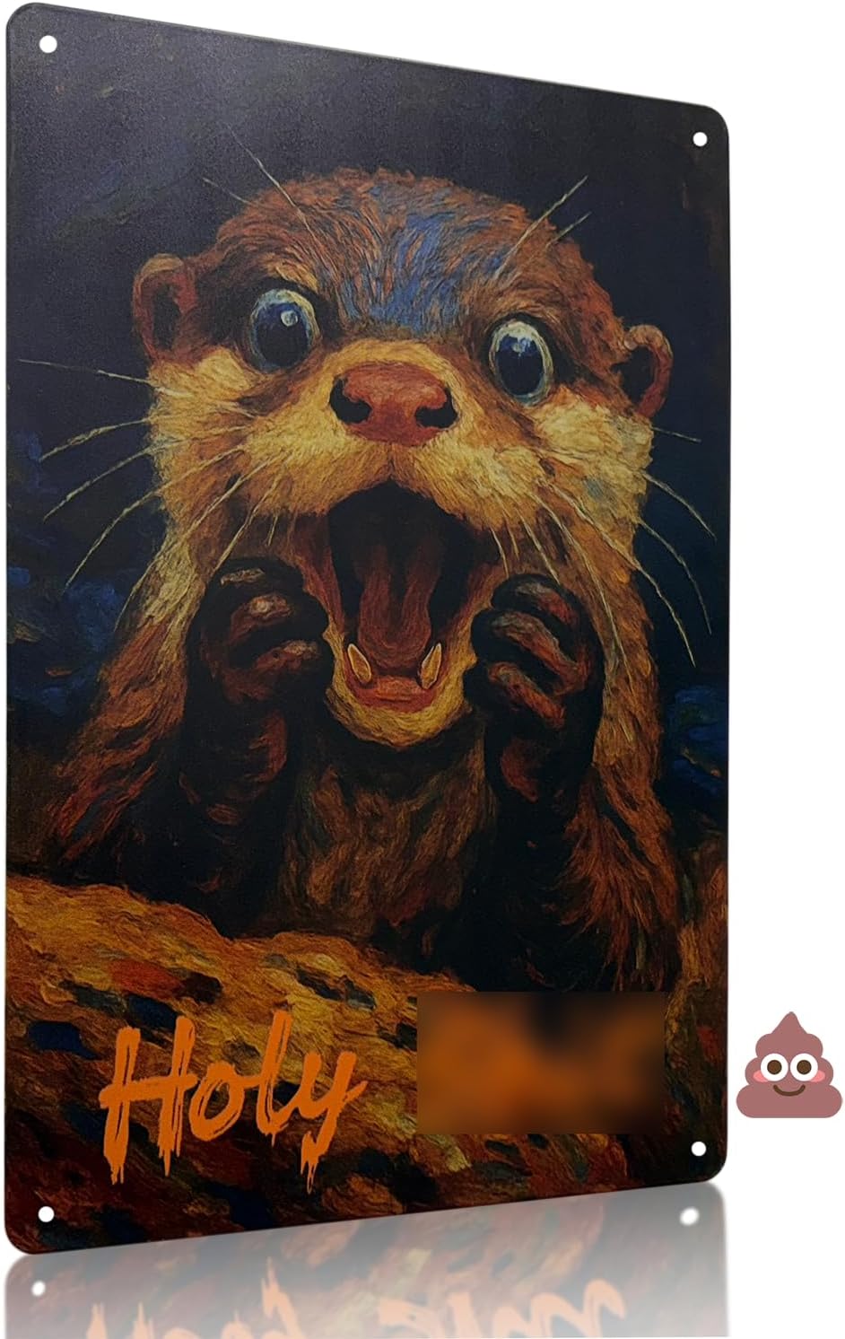 ydaeom Funny Bathroom Decor Tin Sign, Cute Animal Metal Wall Art For Restroom Décor, Weird Gifts Decorations For Home, Man Cave, or Game Room – 8x12 Inch. (Otter)