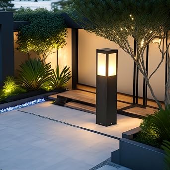 ضوء المسار الخارجي،أضواء العمود، مصباح LED للممر، الحديقة، الفناء 24 بوصة