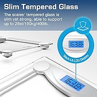 Vista 6 de Active Era Báscula digital de peso corporal, báscula de baño ultradelgada de alta precisión con vidrio templado, tecnología Step-on y pantalla