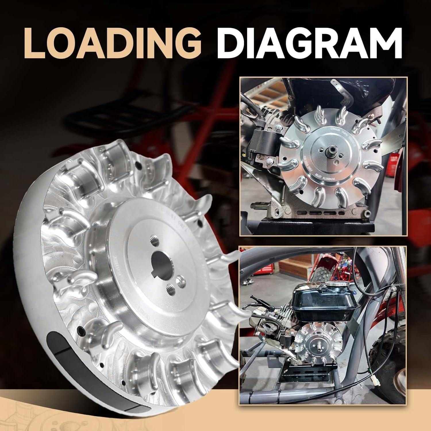 Speedway Billet Aluminum Flywheel For Predator 212cc Hemi Only,Advance timing of approximately 32 Degrees Silver