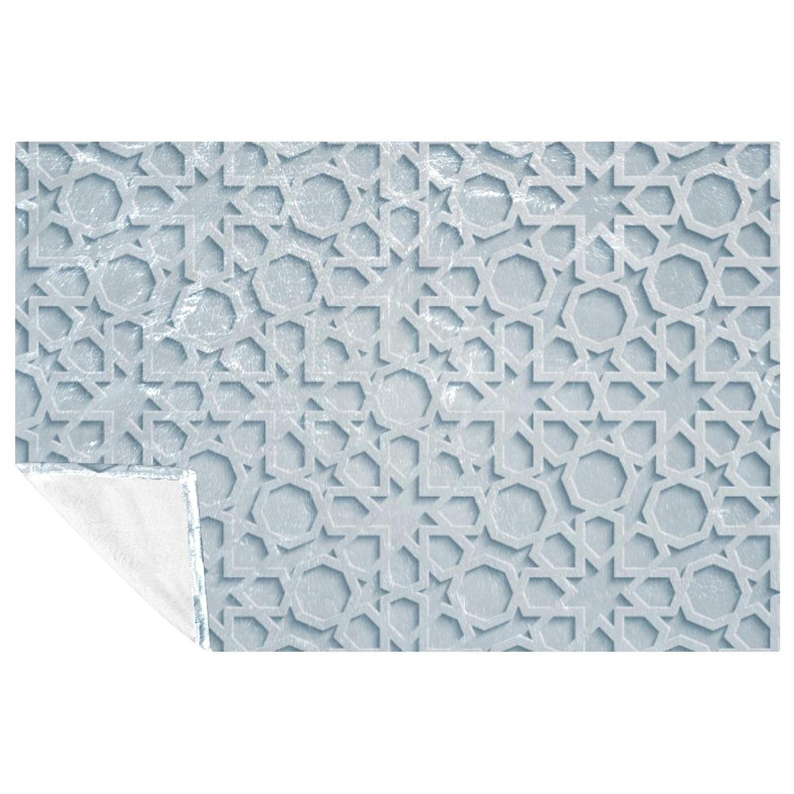 Couverture douce et chaude à motif géométrique arabe pour lit et canapé de 150x100 cm