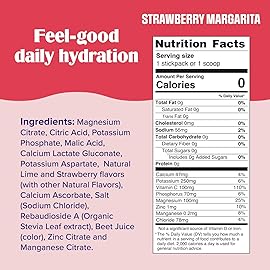 Ultima Replenisher Daily Electrolyte Powder Drink Mix - Sugar Free - Strawberry Margarita, 16 Stickpacks - Hydration Packets with 6 Electrolytes and Trace Minerals - Keto Friendly, Vegan, Non-GMO