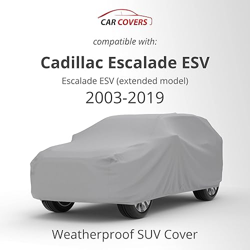 Miniatura 2 de CarCovers - Funda resistente a la intemperie para SUV, compatible con Cadillac 2003-2019 Escalade ESV Extended Model, cubierta para exteriores, con