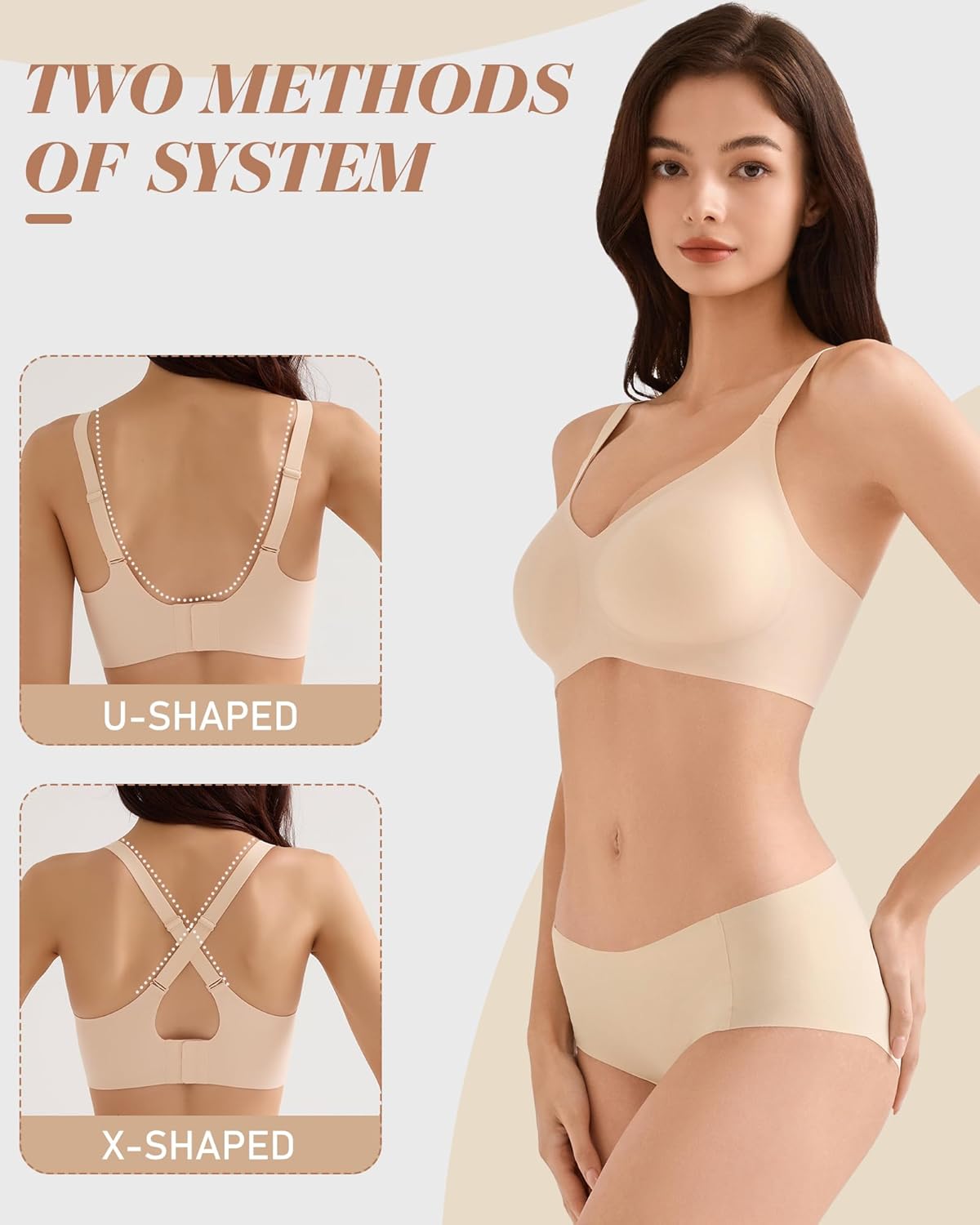 Women's Comfy Wireless Bras, Versatile Everyday Bralette Seamless T-Shirt Bra Full Coverage Sports Bra No Underwire