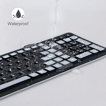 sungwoo Wireless Silicone Keyboard, 2.4GHz Wireless, Foldable Rollup Keyboard, Waterproof, Dustproof and Lightweight, Perfect for PC, Notebook, Laptop and Travel(Black)