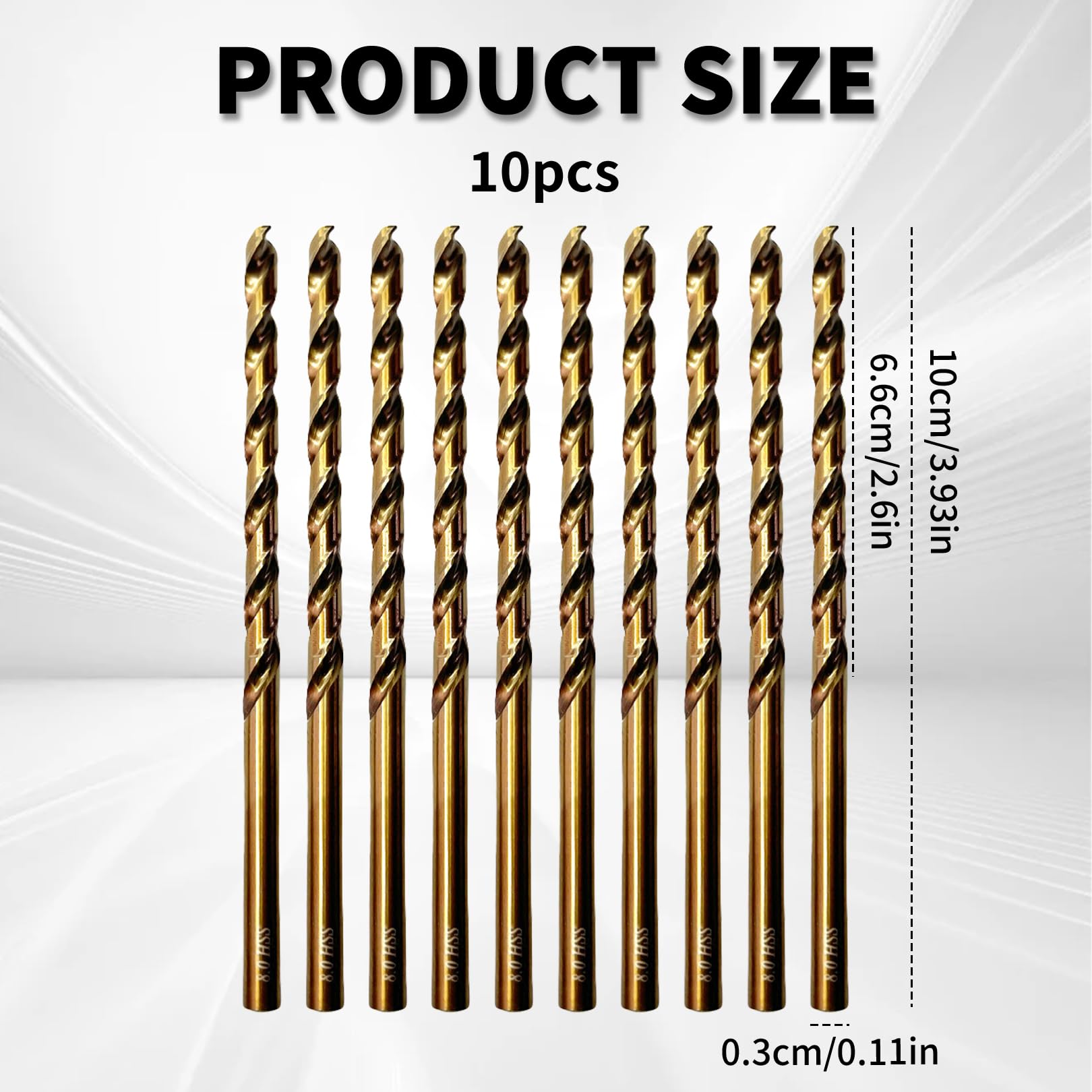 10Pcs Foret Metal 3mm,Meche Metal,Foret Cobalt,Forets Metaux,Forets à Bois,Foret Hélicoïdal Professional Forets à Métaux en Acier Inoxydable,Coffrets de Forets Metaux Pour Perçage sur Métal Dur