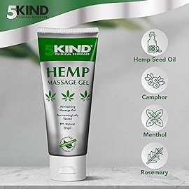 5kind Hemp Active Gel 3.4 fl oz- Hemp Cream Maximum Strength - Natural Soothing Topical Cream - Muscle Rub for Lower Back, Joints, Neck, Knees and Shoulders - Maximum Strength Hemp Cream