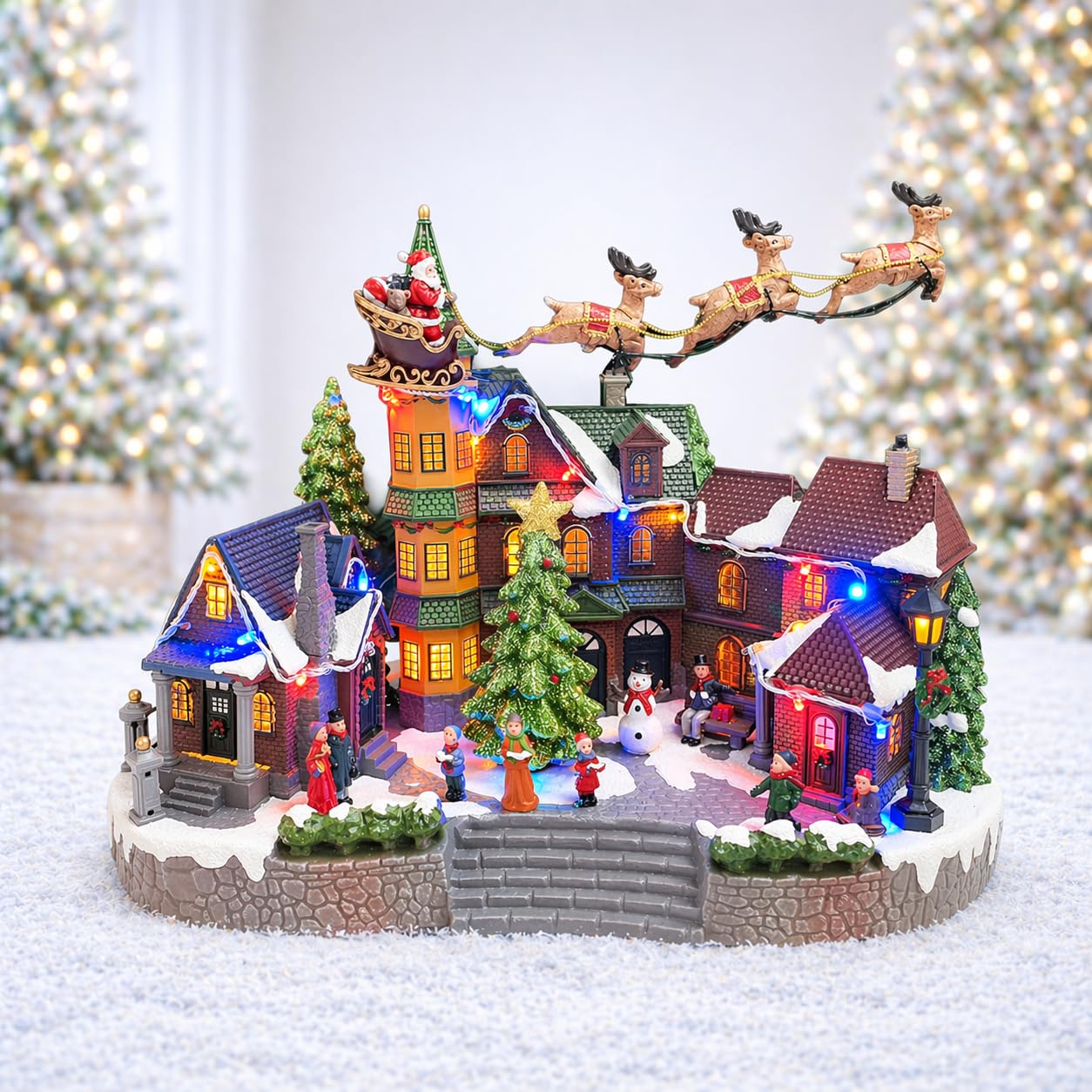 Amazon.com: MOMENTS IN TIME Christmas Village Centerpiece Decor