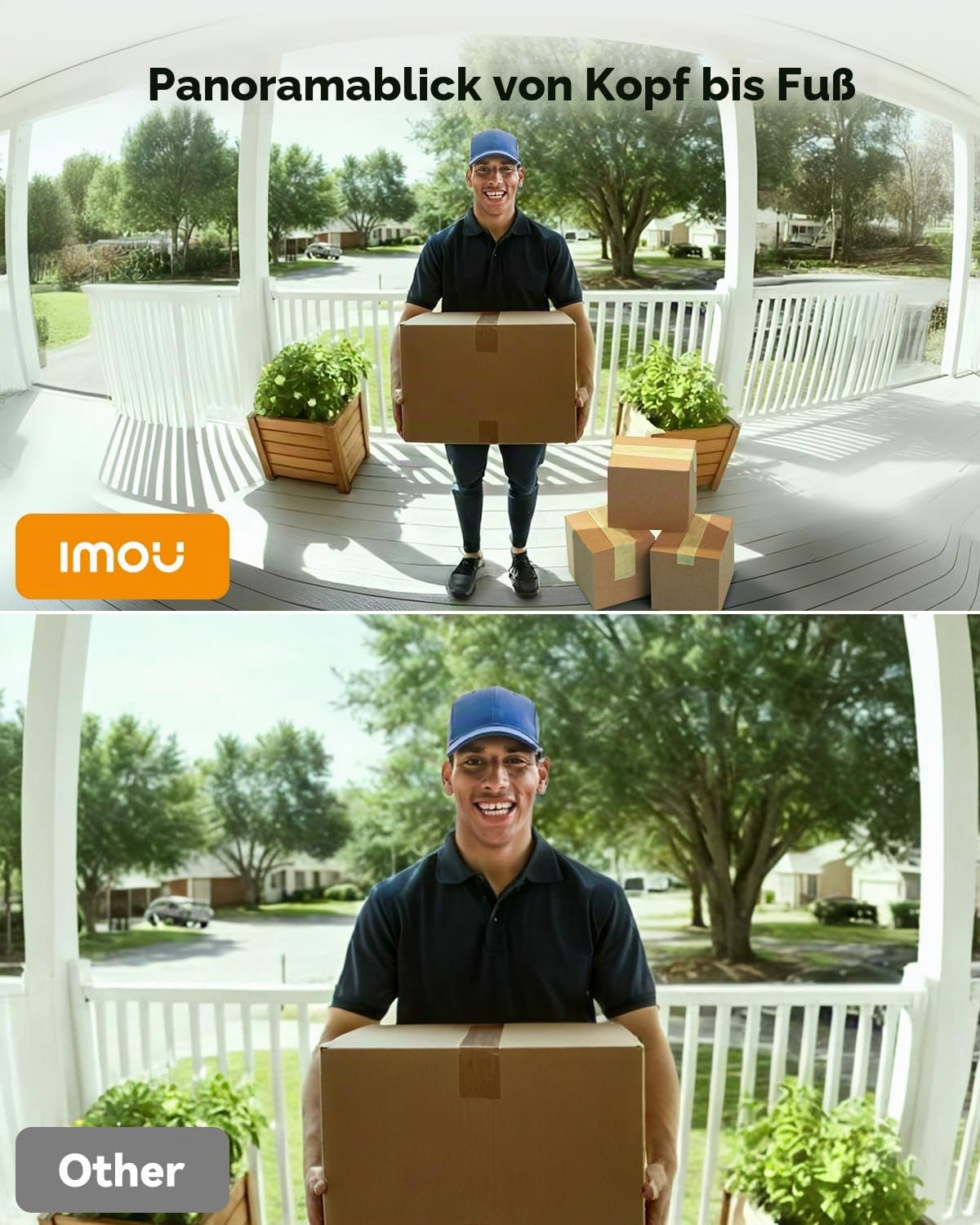 Imou 4MP Panoramic Doorbell DB3 KIT, Video-Türklingel 2K+ WiFi mit Klingel, 4MP Nachtsicht 5m, KI-Paketerkennung App-Benachrichtigung, Kopf-zu-Fuß Panoramablick, Zwei-Wege-Audio