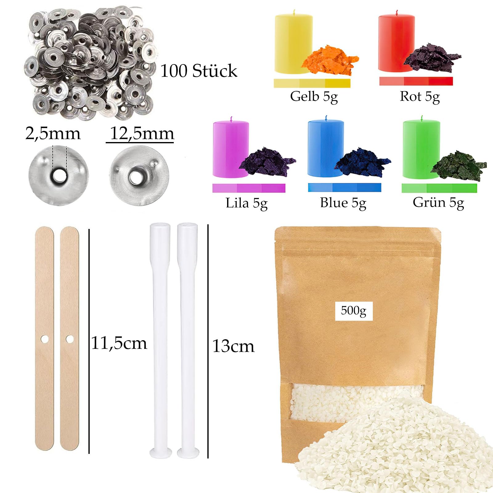 Kit Fabrication Bougies Débutant - Cire Soja, Mèches, Pot Inox - DIY Maison