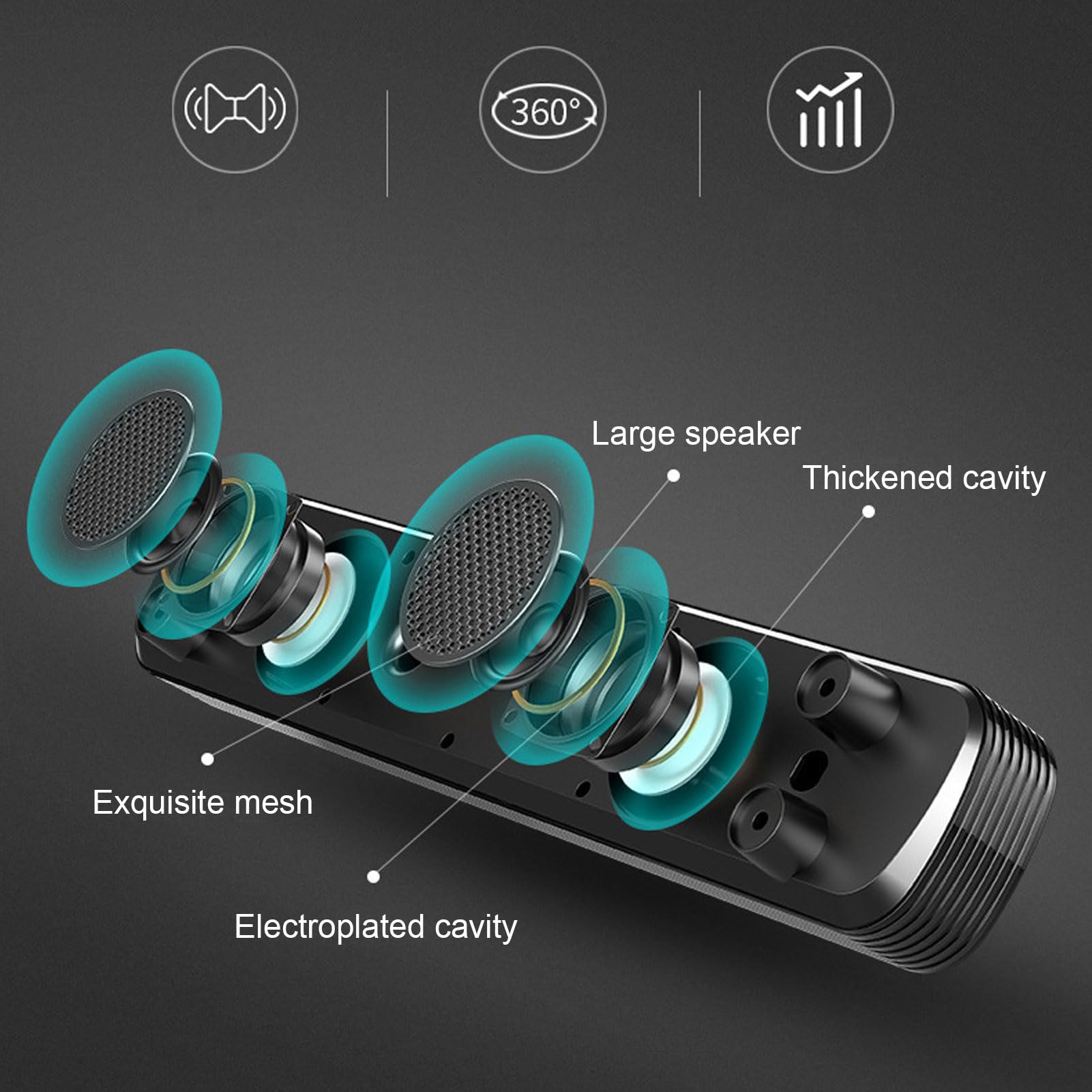 Altoparlante da Scrivania per Laptop con Audio 3D Ad Alto Rendimento Ed Effetti Luminosi Unici per Uso Personale e Streaming, Design ABS Resistente, 1 unità