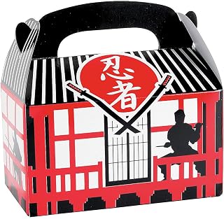 Fun Express Ninja Warrior Treat Boxes for Birthday - Set of 12 - ninja party decorations