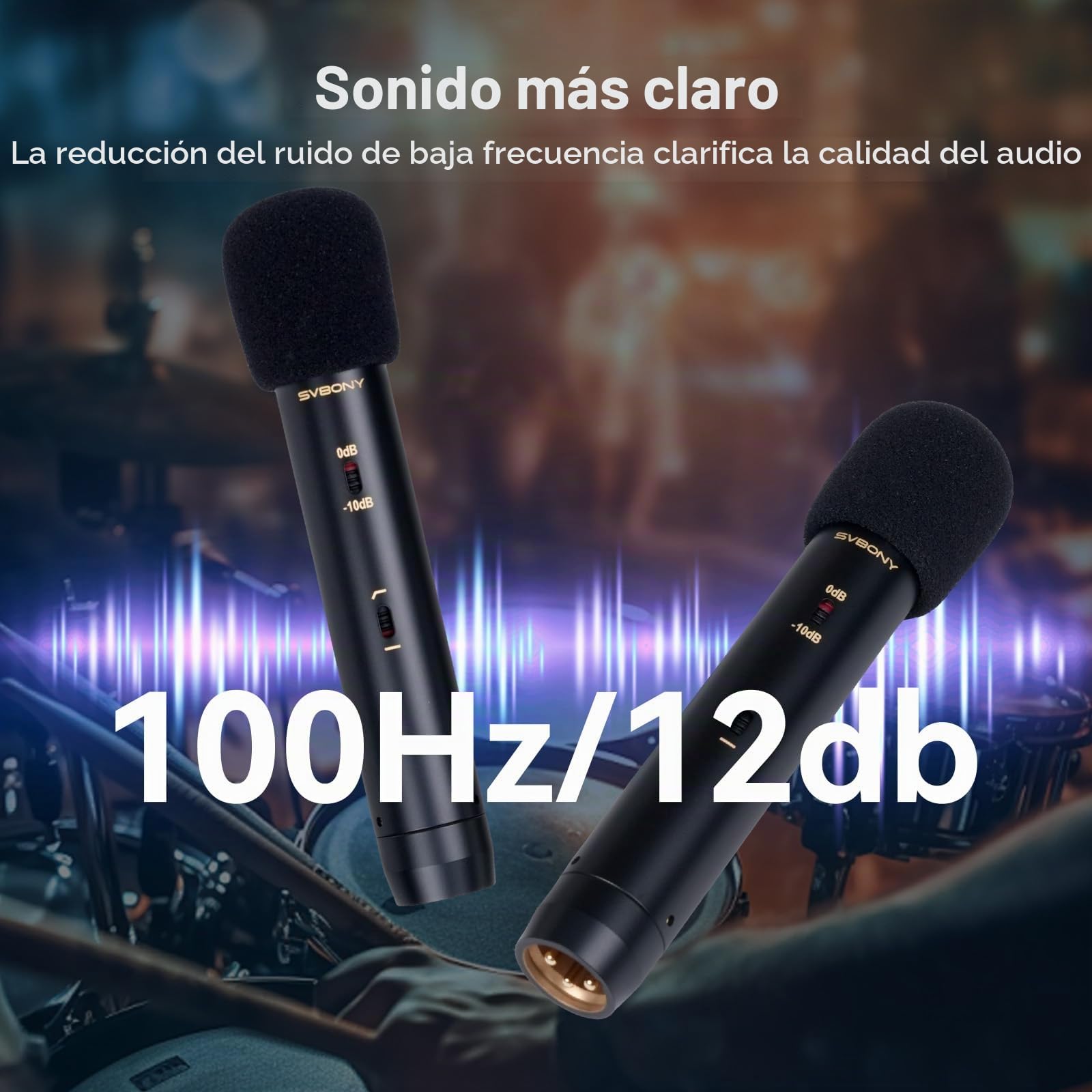SVBONY SVMic M1 Micrófono de Condensador para la Grabación de Instrumentos | Kit Micrófono Dinámico Cardioide con Atenuación 10dB, Conector XLR de 3 Pines, Filtro Paso-Bajo 100Hz & SNR 78dB