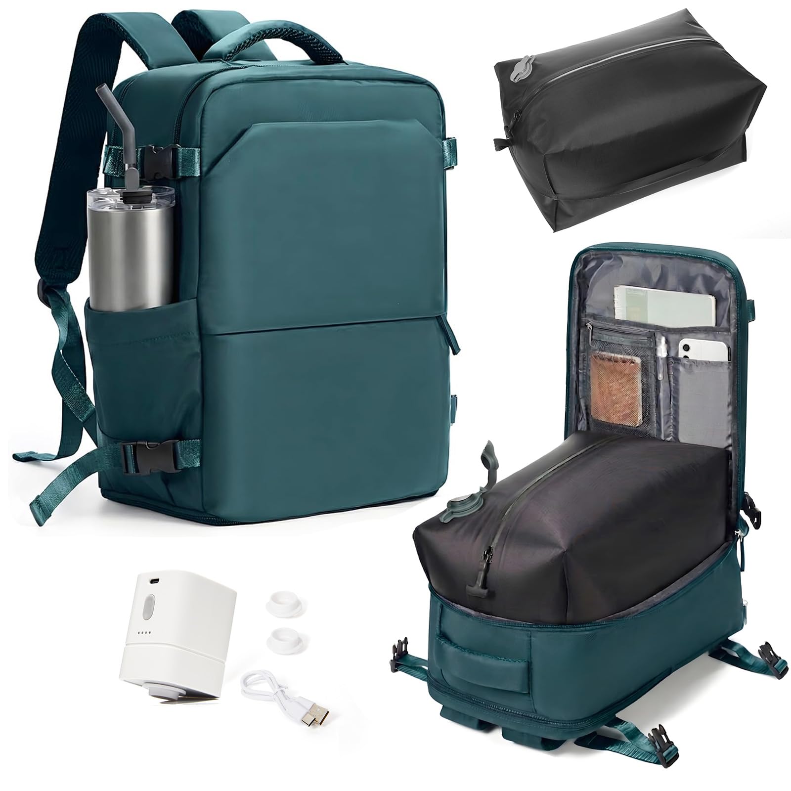 Groß Reiserucksack Vakuum Rucksack Handgepäck Flugzeug 40x30x20 Ryanair Rucksack 40x20x25 Herren Damen Mit Laptopfach/Schuhfach Travel Backpack Carry Ons Luggage Mit Vakuumsystem