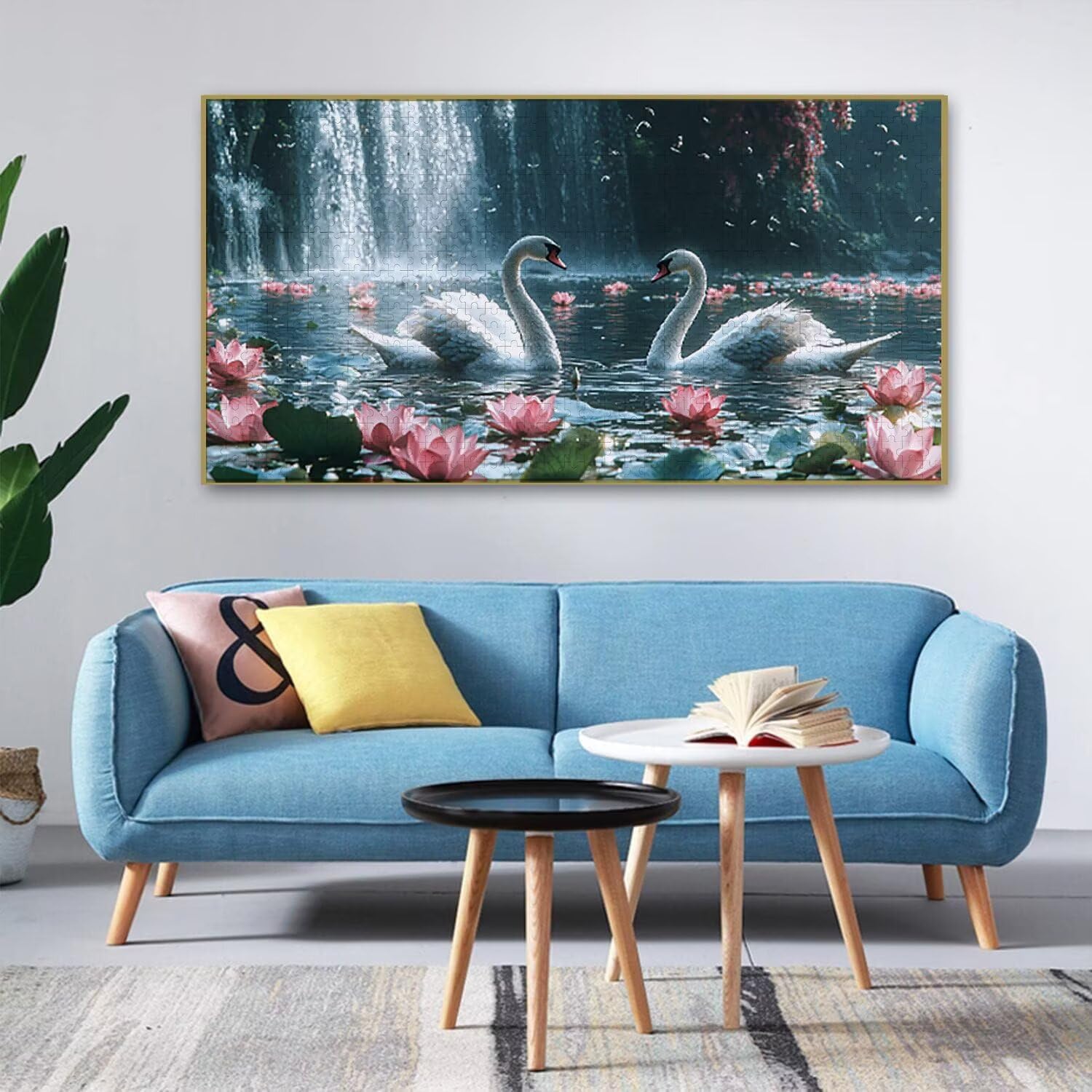 Puzzle para Adultos 1692 Piezas, Cisne de Loto Puzzle, Difícil, Desafiante, Rompecabezas Encajan Perfectamente, Letras en la Parte Posterior, sin Polvo, Regalo para Personas Mayores (179x31cm) v-332