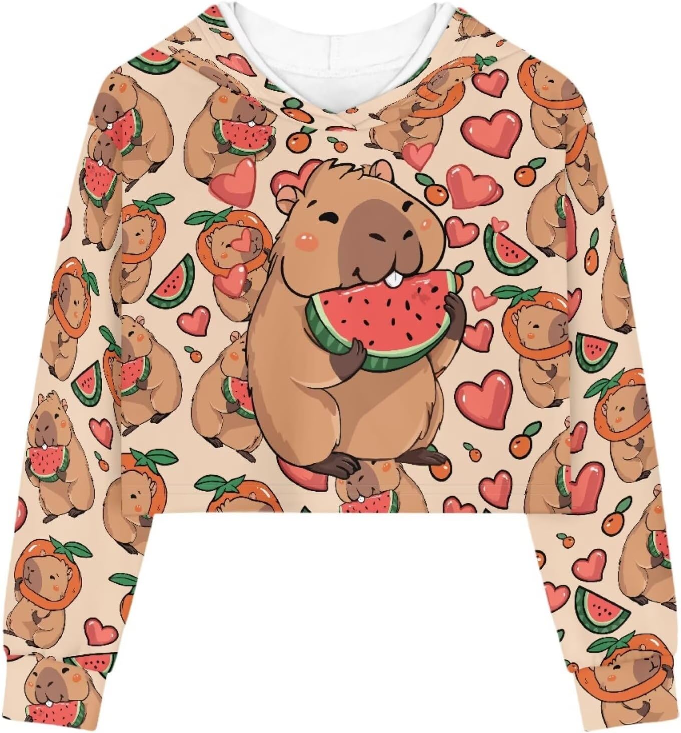 Long Sleeve Crop Tops for Girls Kids' Fashion Hoodies & Sweatshirts Kawaii Clothes