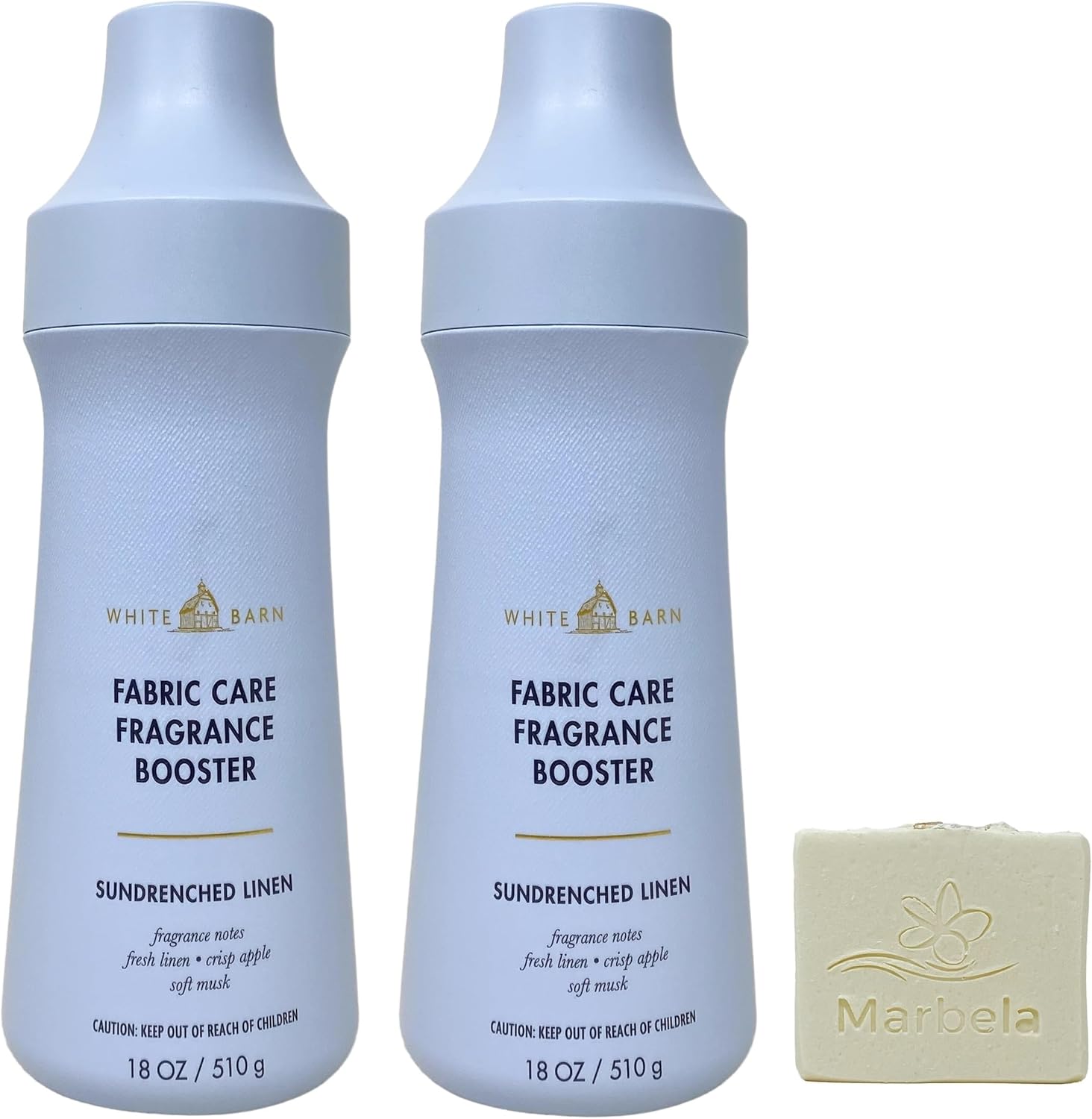 Bath & Body Works Sundrenched Linen 2 Pack Fabric Care Fragrance Booster Set with a Natural Oats Bar Soap