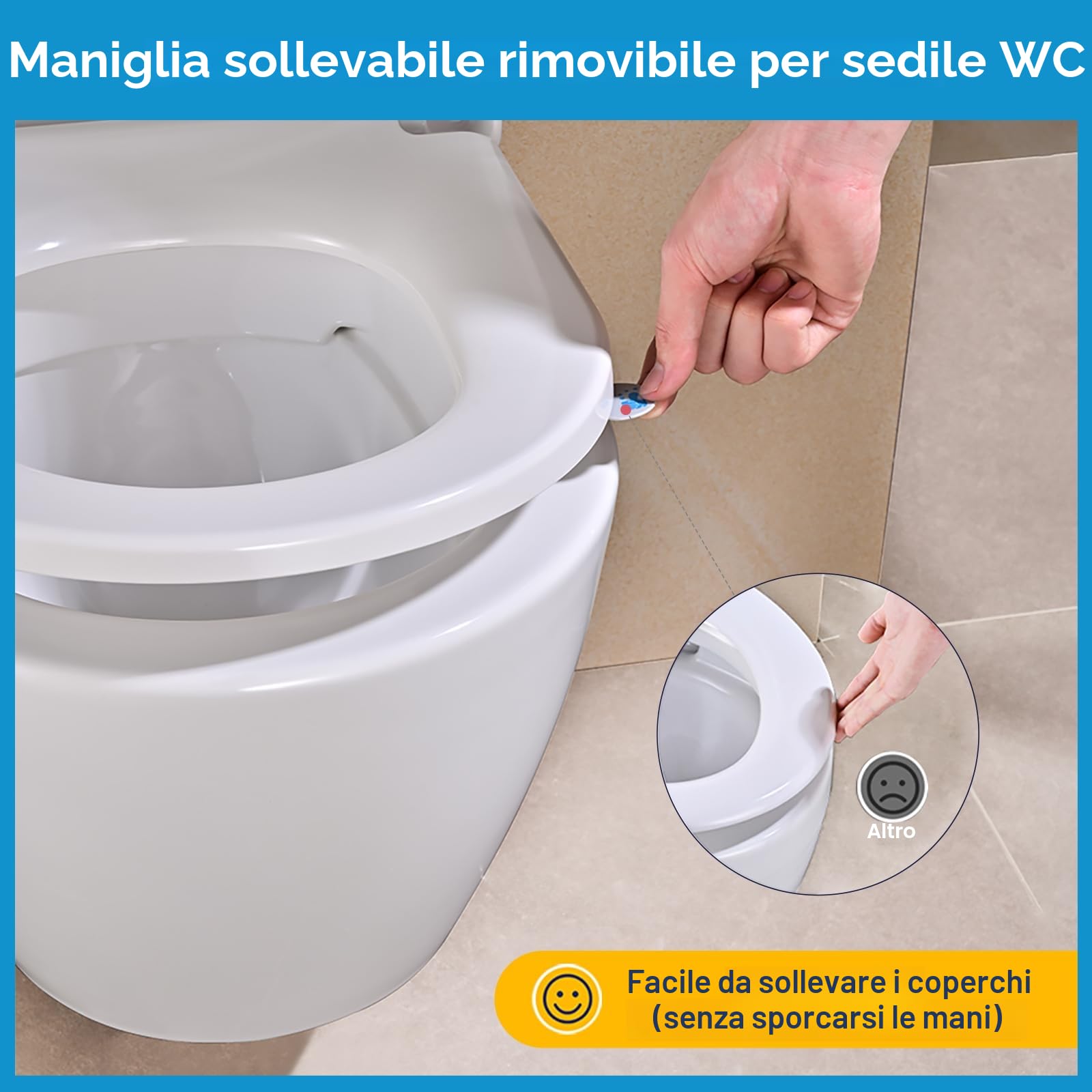 YEAUPE PRO Tavoletta WC Universale D Forma [LUNGO],Copriwater in Urea-Formaldeide,Sedile WC Con Chiusura Ammortizzata e Funzione di Sgancio Rapido, Bianco, 46,4 * 35,9 * 5CM