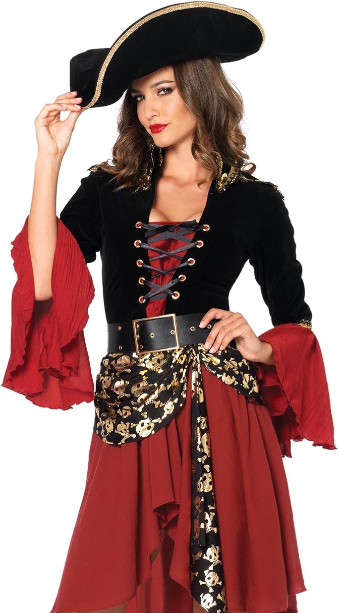 Leg Avenue womens 2 Pc Cruel Seas Pirate Captain Dress Costume