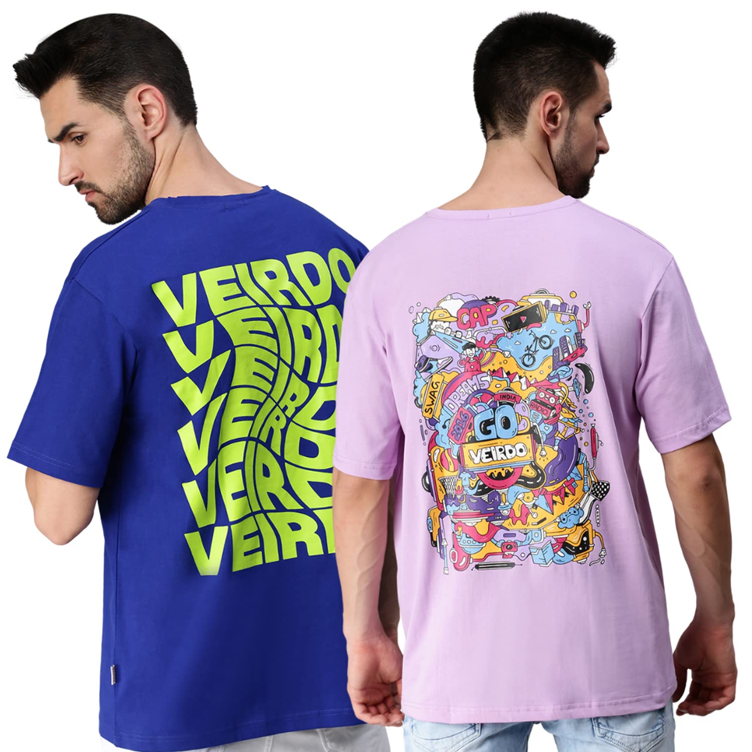 VeirdoMen's Solid Loose Fit T-Shirt