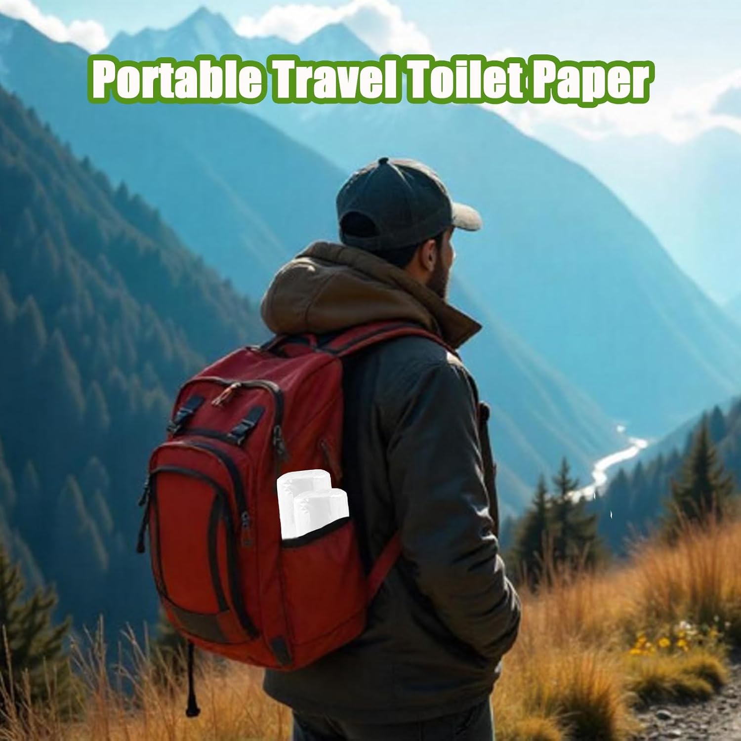 Travel Toilet Paper, 6 Rolls Portable Pack Toilet Tissue, Compact Soft Individually Wrapped Travel Toilet Paper for Camping, RV, Hiking, Backpacking, Outdoor Trips
