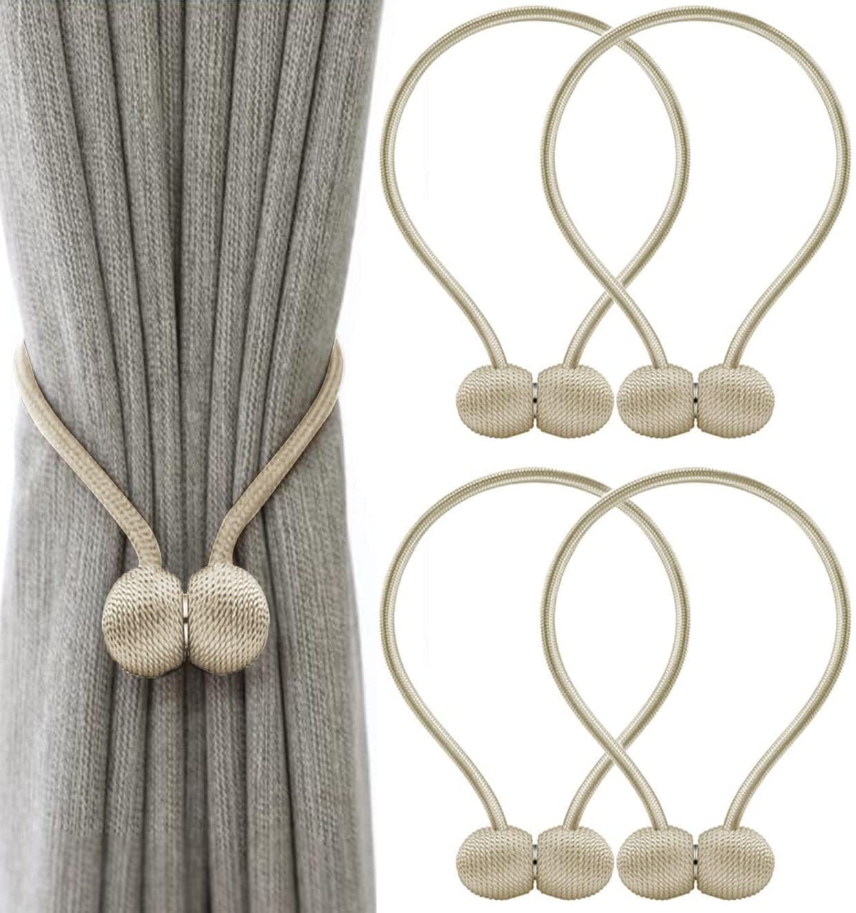 HASTHIP Curtain Tieback Clips 4 Pcs Rope Holdbacks Grey Home Decor — Amazon image 16