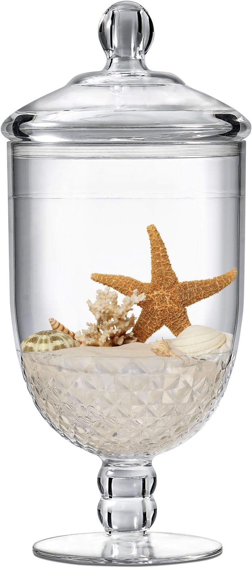 Moflekja Apothecary Jar with Airtight Lid in Premium Acrylic Plastic, Decorative Weddings Candy Buffet, Elegant Storage Jar, 50-Ounce