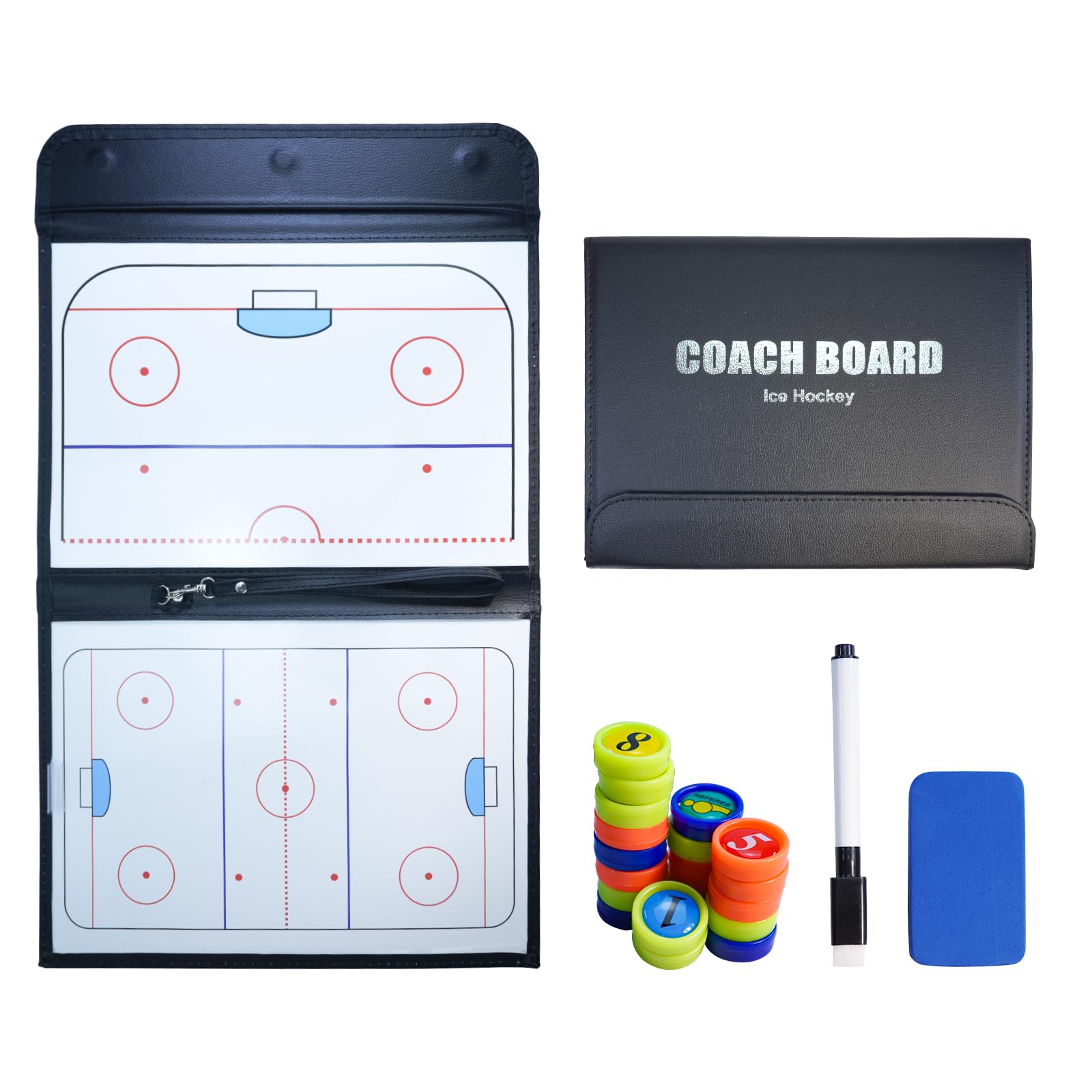 Joyeee Tabla táctica hockey hielo pizarra blanca marcador borrado en seco pista completa