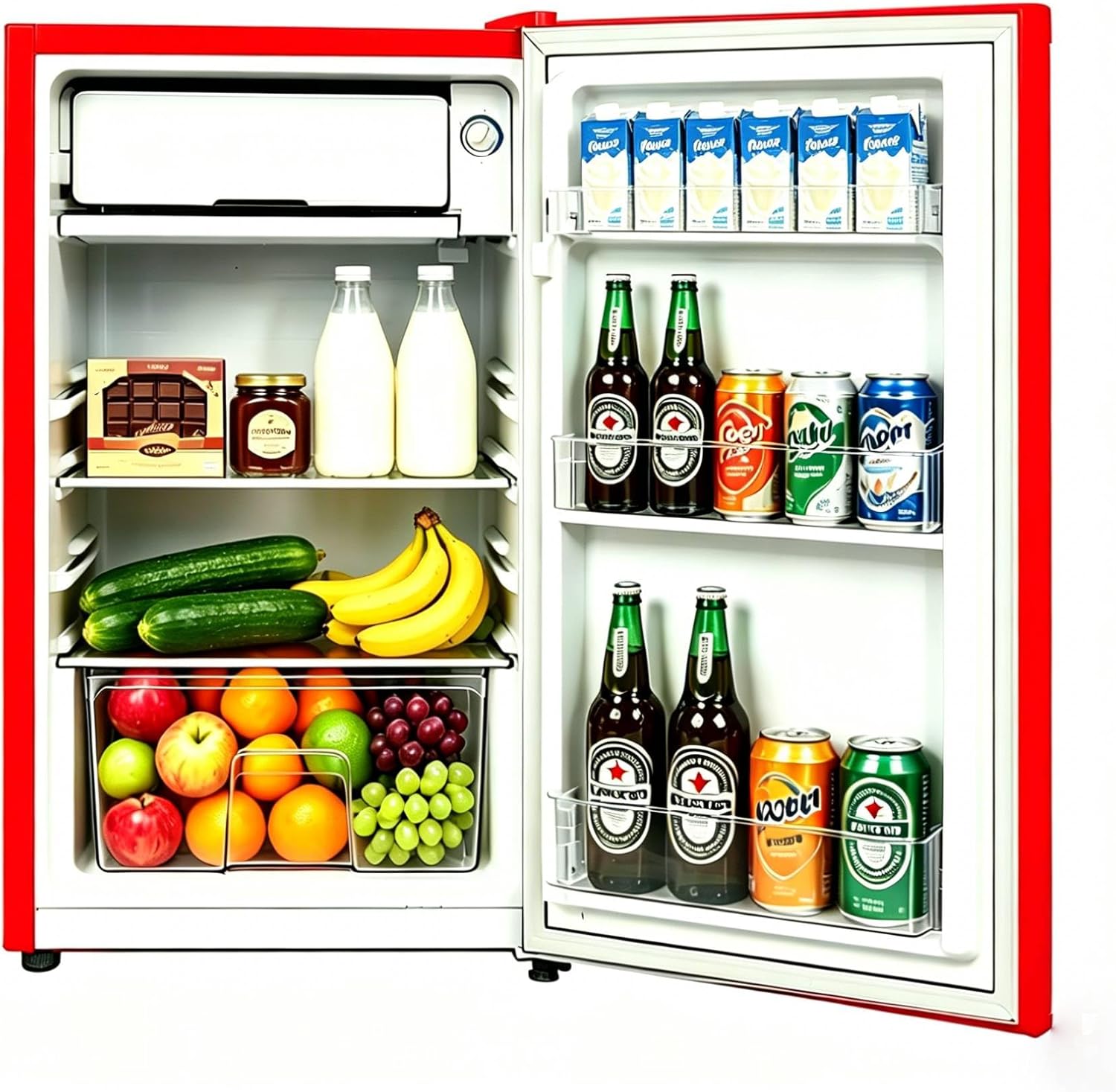 magictec Retro mini fridge Vintage refrigerator with freezer | 3 Cubic feet (Freezer 0.3 cuft) | 33 Inch | Countertop Fridge for Office, Bedroom, Bar, Dorm Room