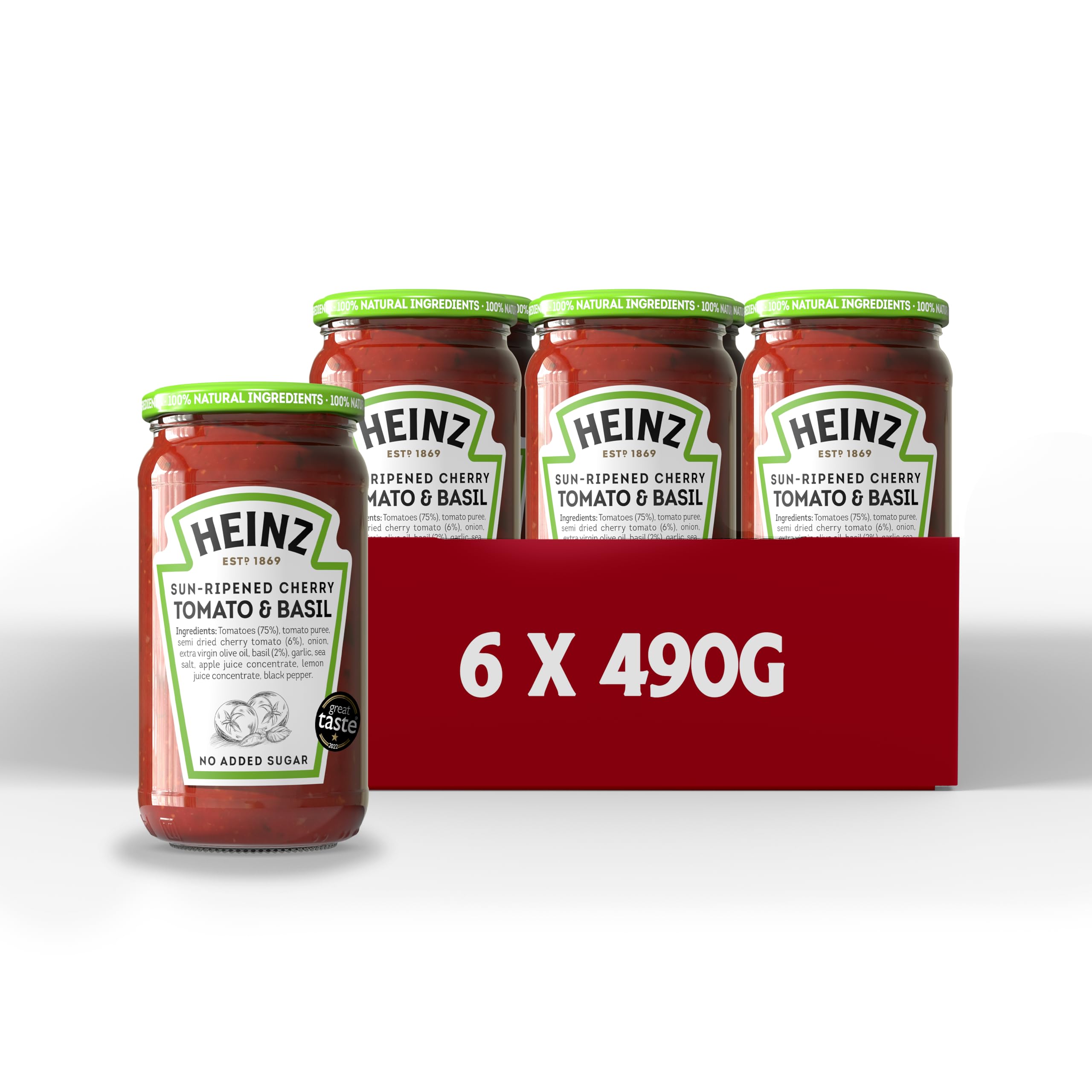 Heinz Sundried Cherry Tomato and Basil Pasta Sauce 6 x 490g