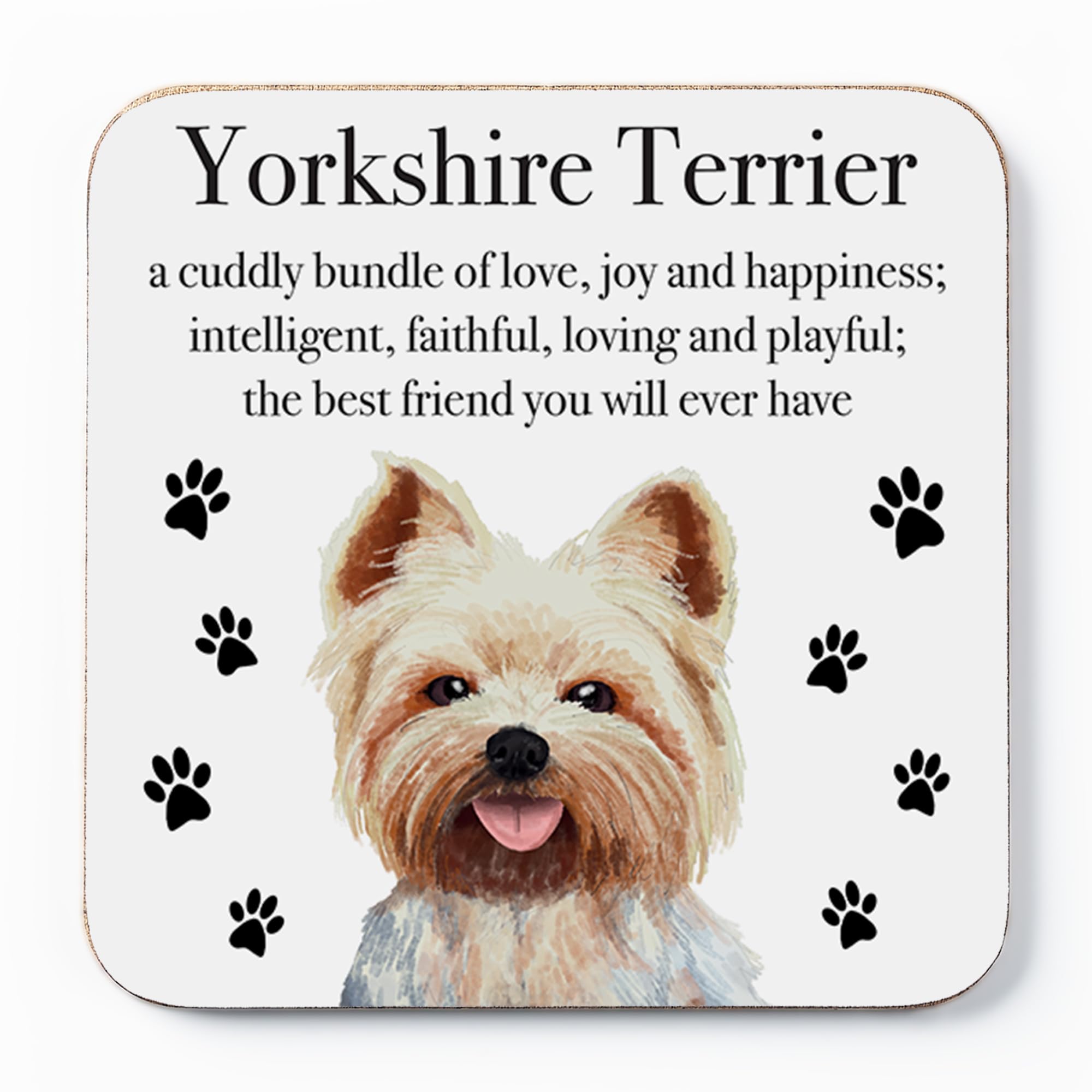 Yorkshire Terrier Drinks Coaster - Yorkshire Terrier Gift For Men, Women - Fun Birthday Gift For Dog Lovers - Present For Friends, Colleagues, Family - Small Gift Idea - Drinks Coaster - Iconic
