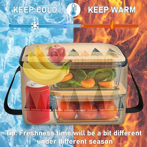 Miniatura 6 de The Christmas Theme Design Insulated Lunch Bag Women Reusable Lunch Tote Square Meal Bag for Adults Men Cooler Lunch Box for Work Travel Picnic Food