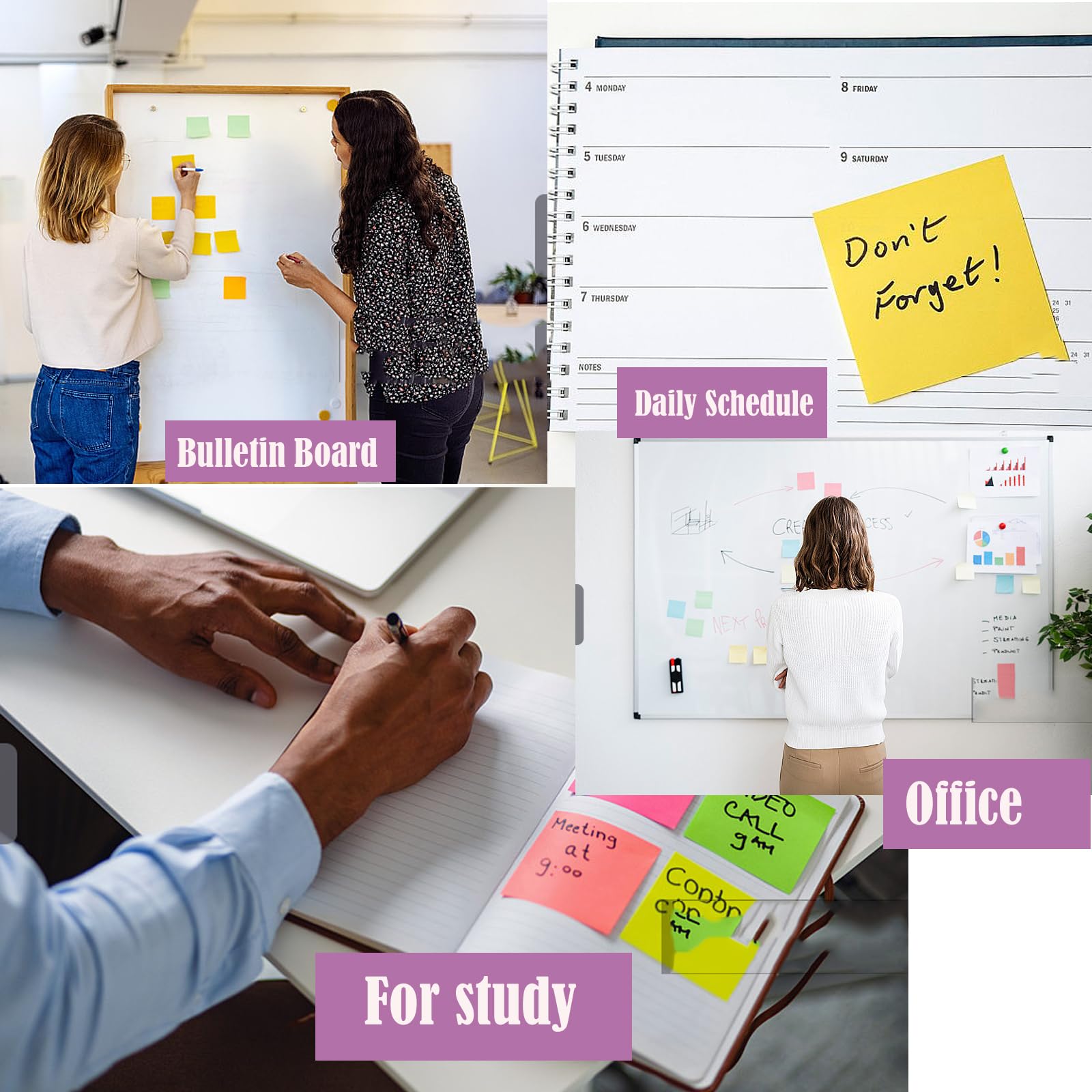 100 Blöcke Haftnotizen 76mmx76mm Bunte Sticky Notes 75 Blätter/Pad 20 Farben, Klebstoff Selbstklebende Mehrfarbige Memo-Notizpolster für Lehrer Schüler Schule Büro Sitzung leere Schreibtisch Pads