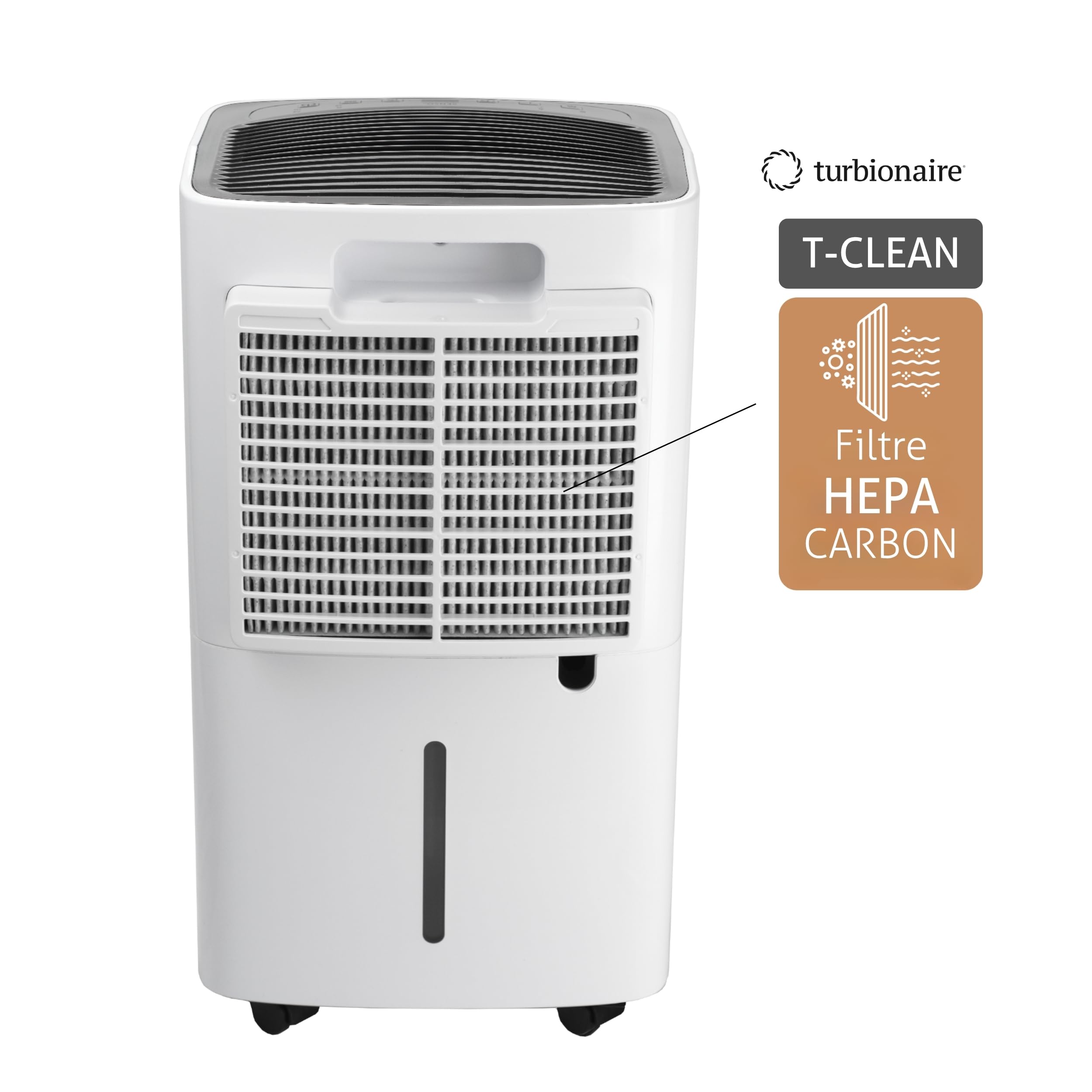 Turbionaire Senso 13 WiFi – Déshumidificateur et Purificateur d’Air 2-en-1, 13 L/Jour, WiFi, HEPA + Charbon Actif, Silencieux, Jusqu’à 30 m², Séchage Vêtements, Anti-Moisissure, Anti-Condensation
