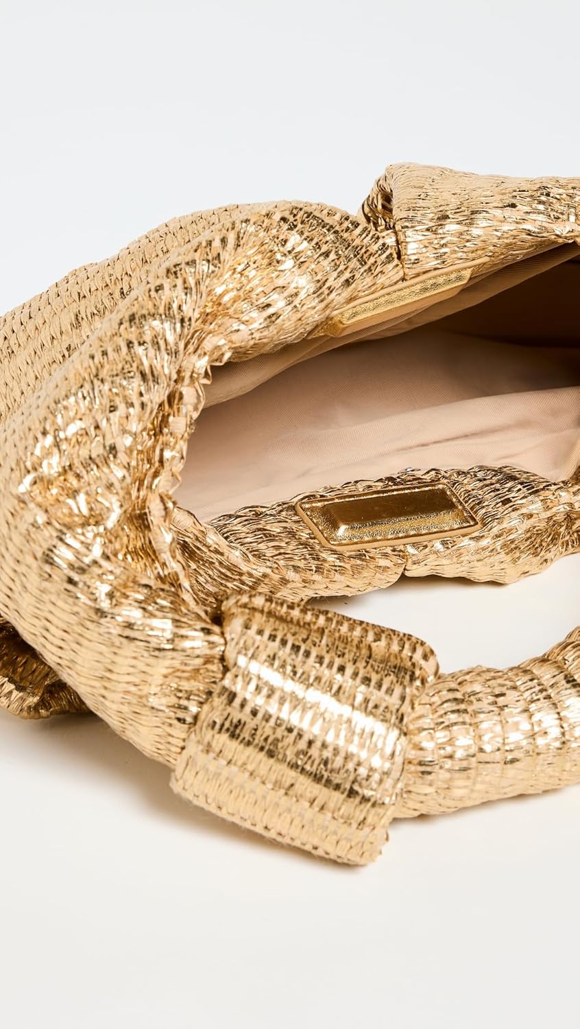 SIMONMILLER Women's Metallic Raffia Lopsy Bag - Image 4