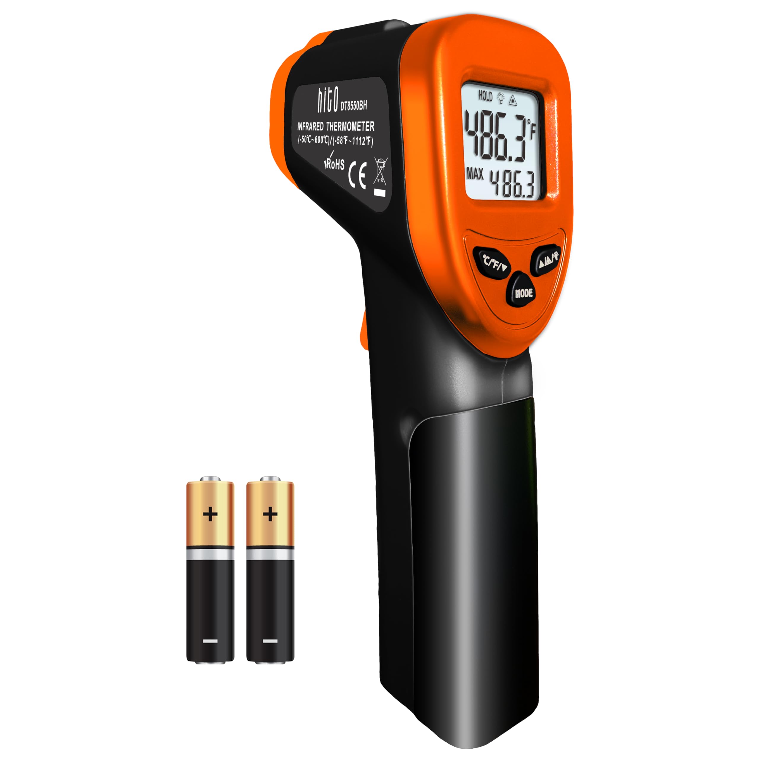 hito Infrared Thermometer Gun Laser Temperature Gun -58 F to 1112 F Temp Gun for Pizza Oven Cooking
