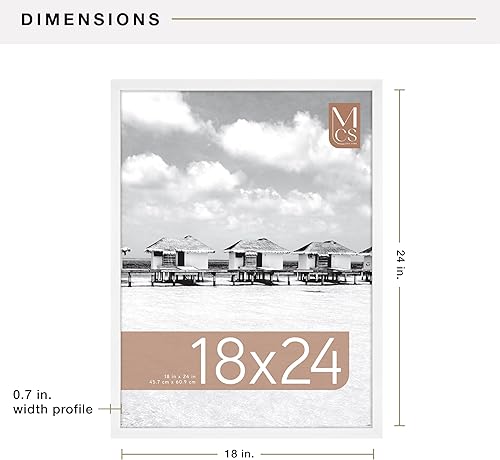 Miniatura 5 de MCS Gallery Foundation - Marco de póster, marco de fotos para arte de pared, blanco, 18 x 24 pulgadas, individual