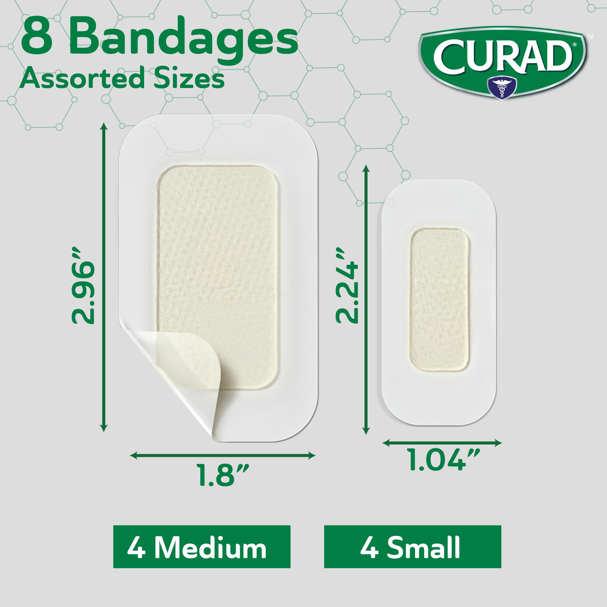 CURAD Soothe & Cool Clear Waterproof Hydrogel Bandages, Assorted Sizes — Amazon image 4