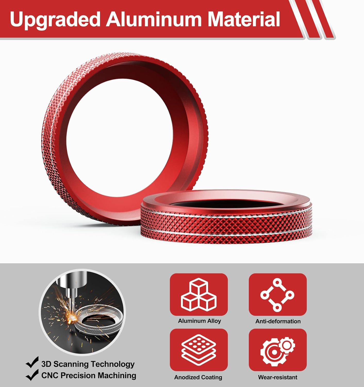 Interior Accessories for Toyota Tacoma 2023 2022 2021 2020 with 8" or 7" Touchscreens, Decorated A/C Vent Trim Rings Button Knob Covers for Air Conditioner AC Audio CD Radio Switch, 10 PCS