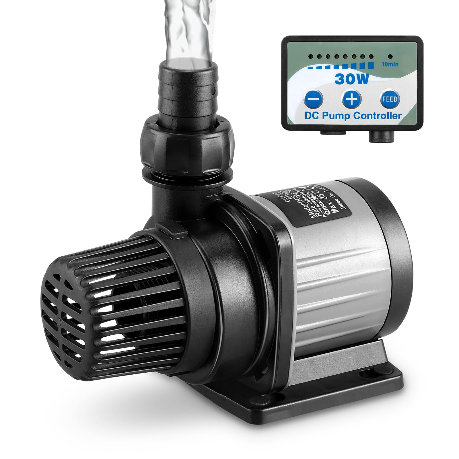 530GPH Nano Aquarium DC Pump With Controller,20W Small DC24V Return Pump for small fish tank,7ft max lift,submersible and inline mini water pump for saltwater and fresh water